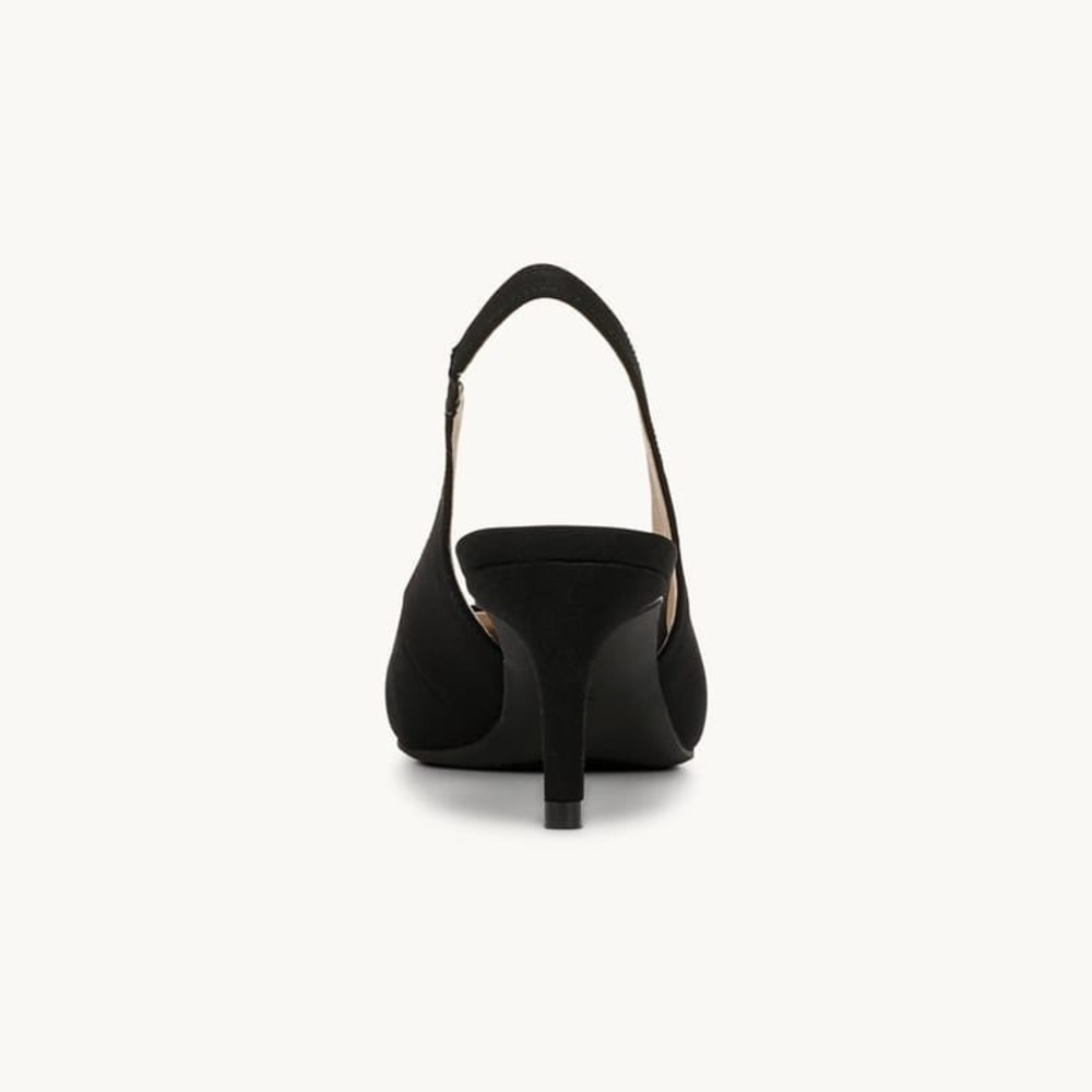 LifeStride Annalise Black Micron Slingback Pump Heels 9.5W Wide Width - Picture 7 of 11